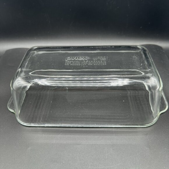 PYREX Heavy Clear Glass Loaf Pan 1 1/2 Quart Baking Dish Made in USA Vintage - Picture 5 of 14